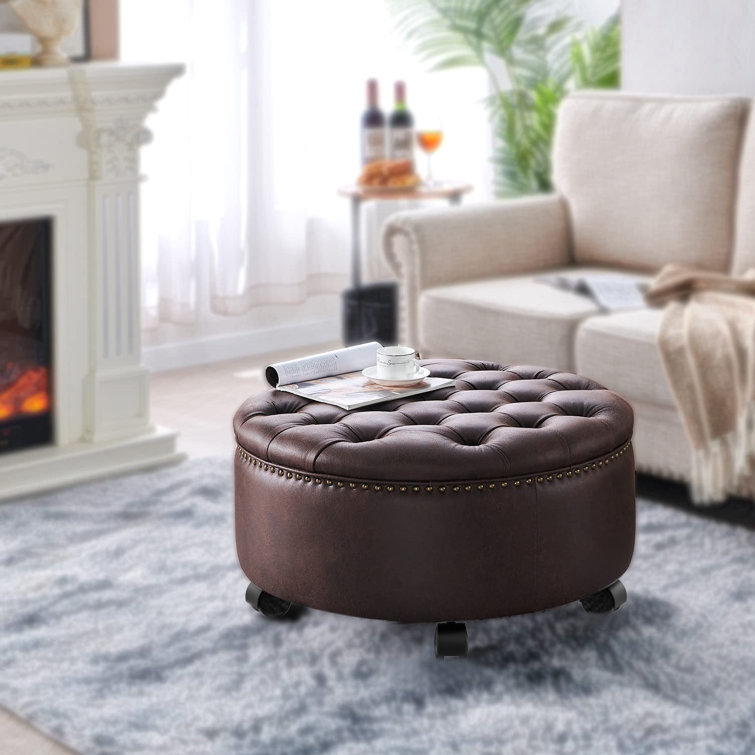 Abdikarin Faux Leather Ottoman